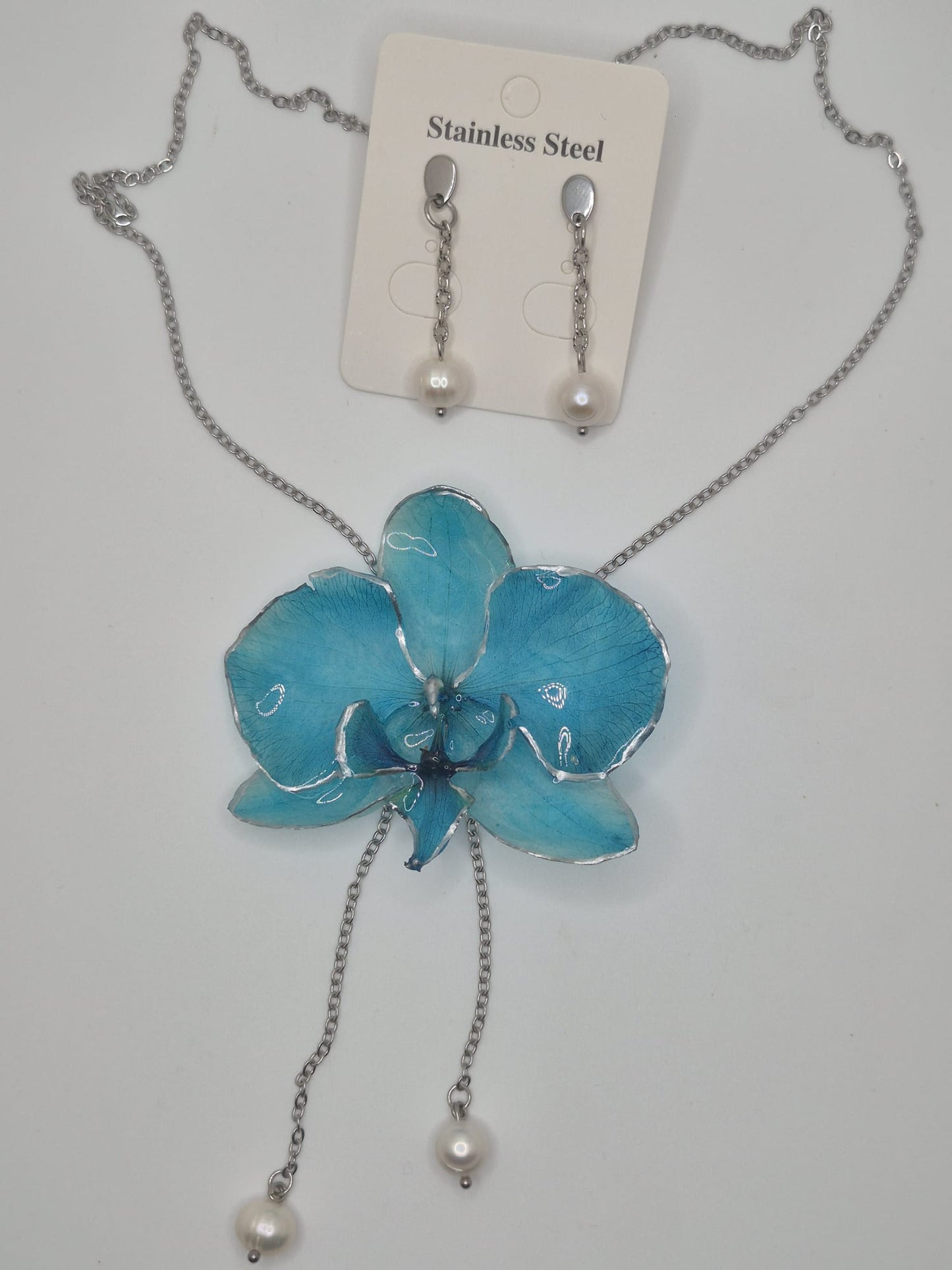 Collar Orquídea: (Azul)