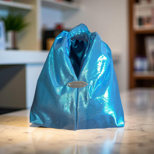 Bolso en tela: Satinada Azul
