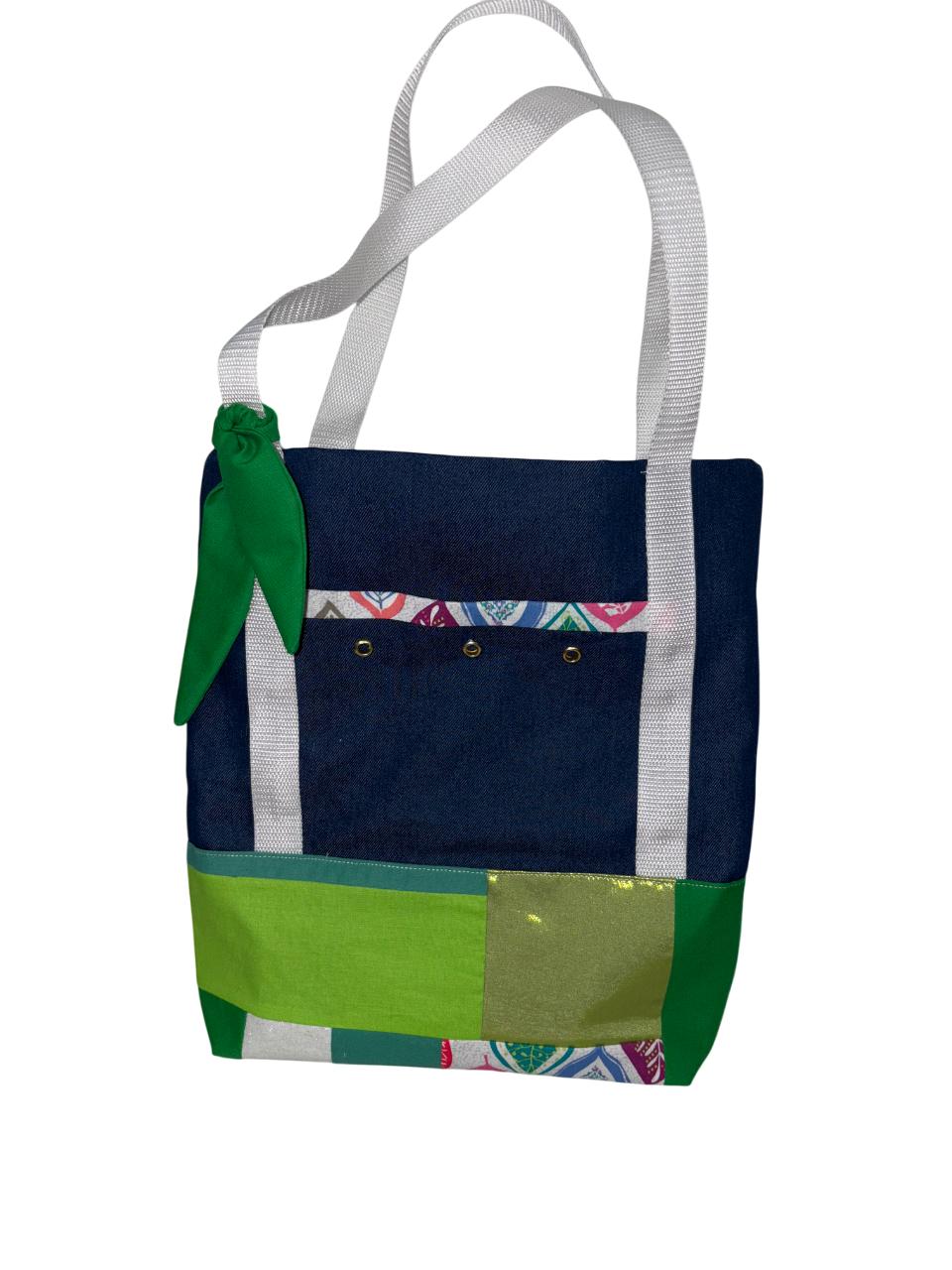 Bolso de Tela Mahón con Verde