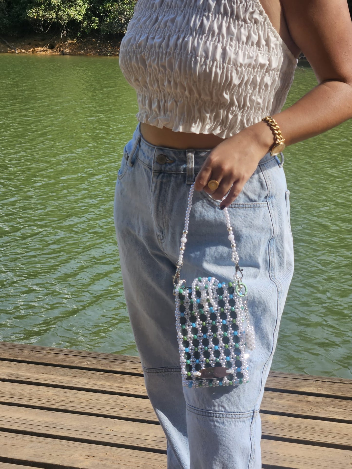 Cartera en Perlas: Mermaid