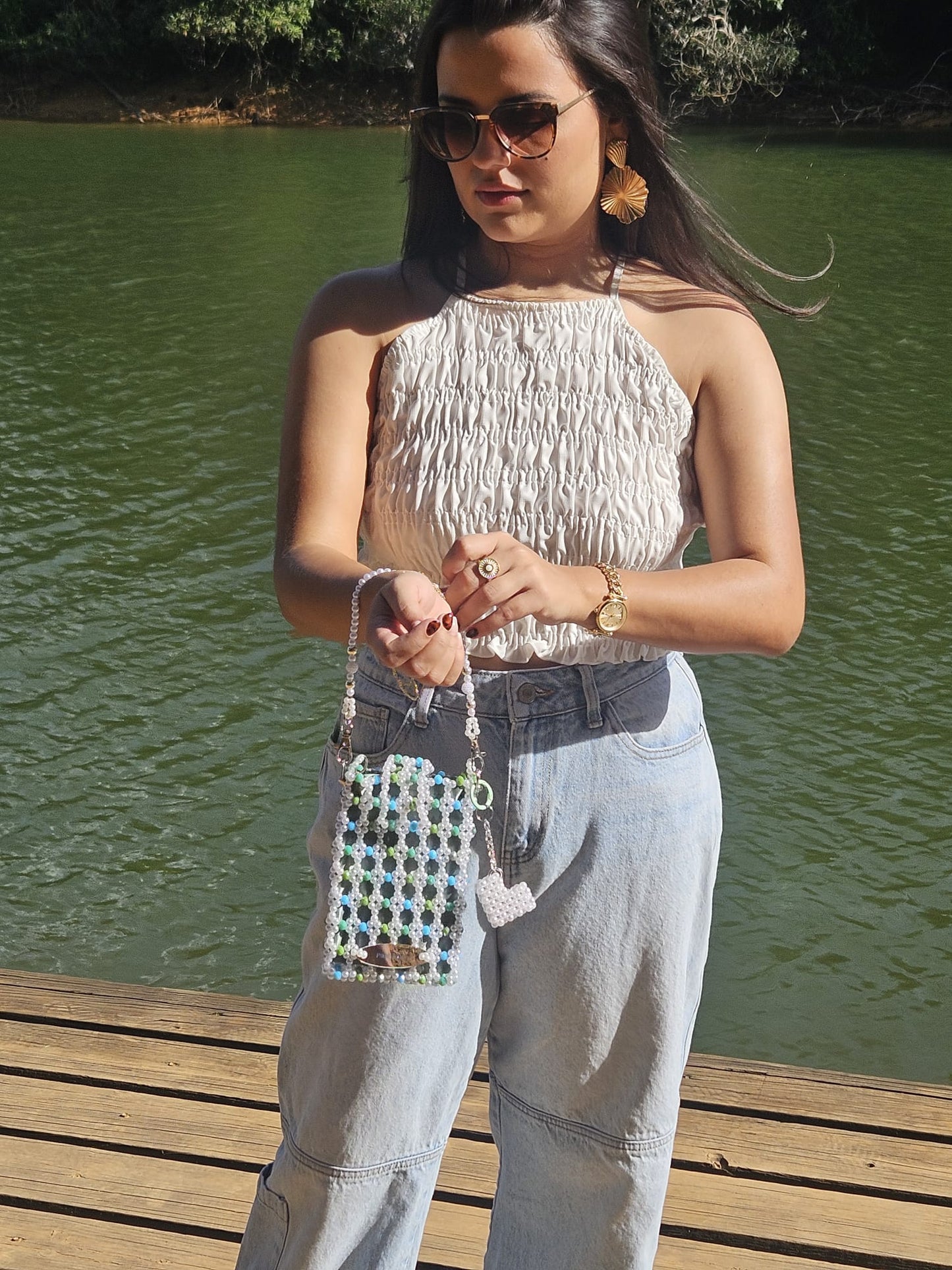 Cartera en Perlas: Mermaid
