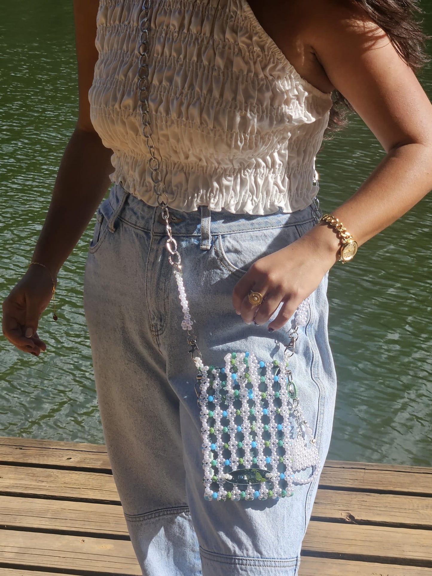 Cartera en Perlas: Mermaid
