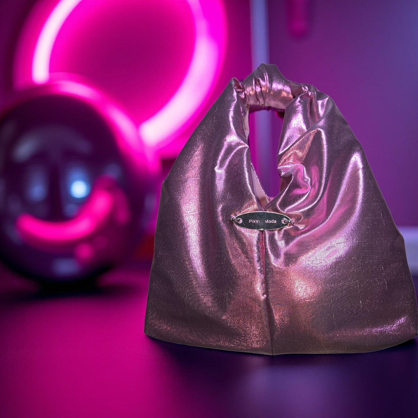 Bolso en tela: Tonalidad Metálica Purpura