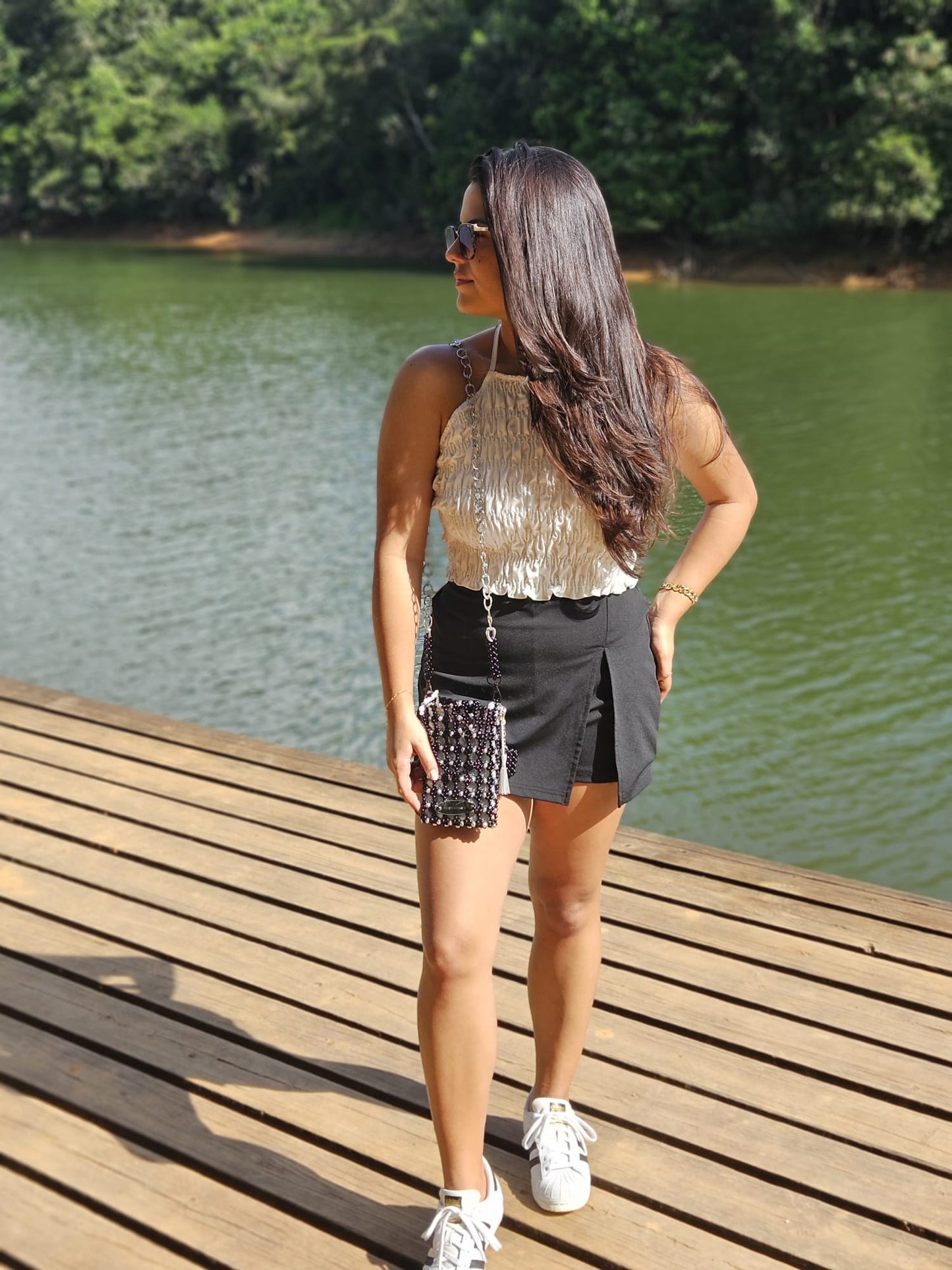 Cartera de Perlas: Negra
