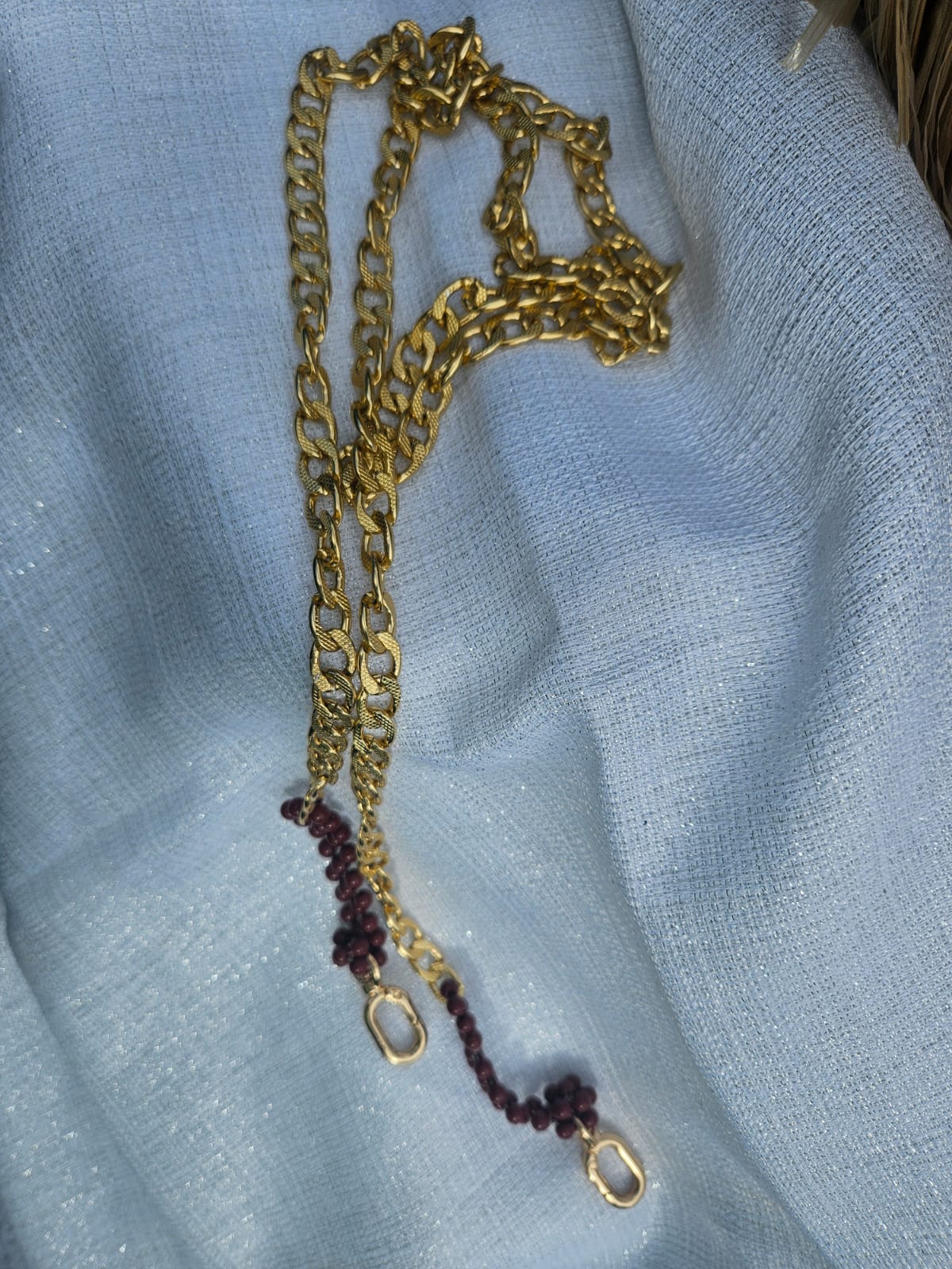 Cartera en Perlas: Terracota y Oro