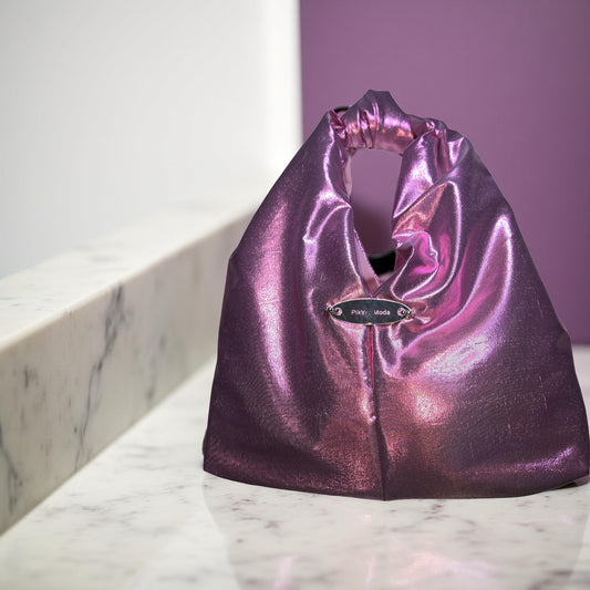 Bolso en tela: Tonalidad Metálica Purpura